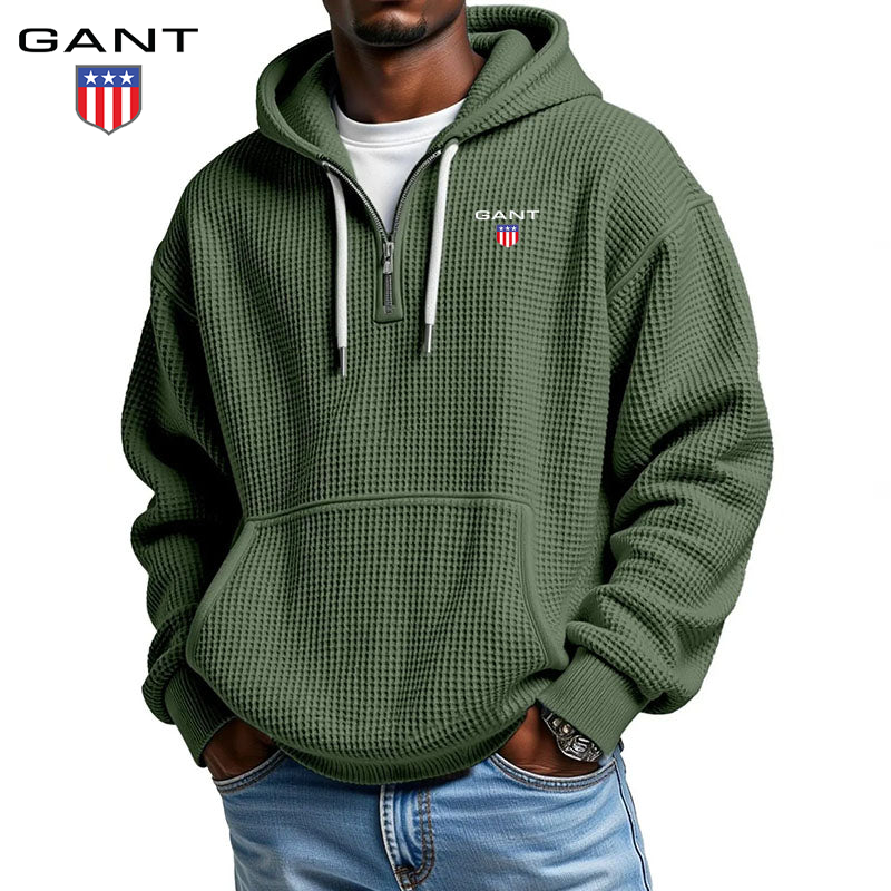 Waffle Knit Hooded Pullover | Clearance Sale