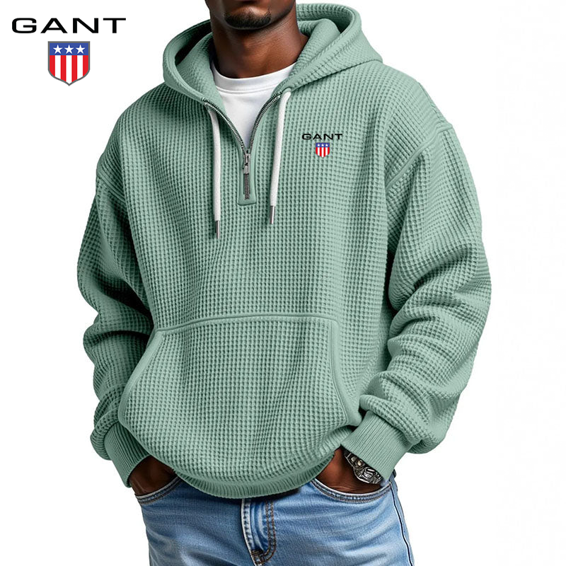 Waffle Knit Hooded Pullover | Clearance Sale