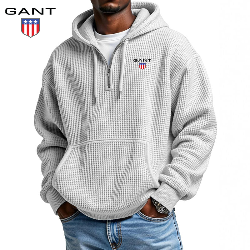 Waffle Knit Hooded Pullover | Clearance Sale