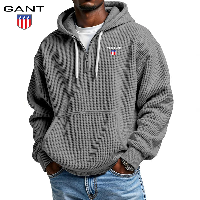 Waffle Knit Hooded Pullover | Clearance Sale
