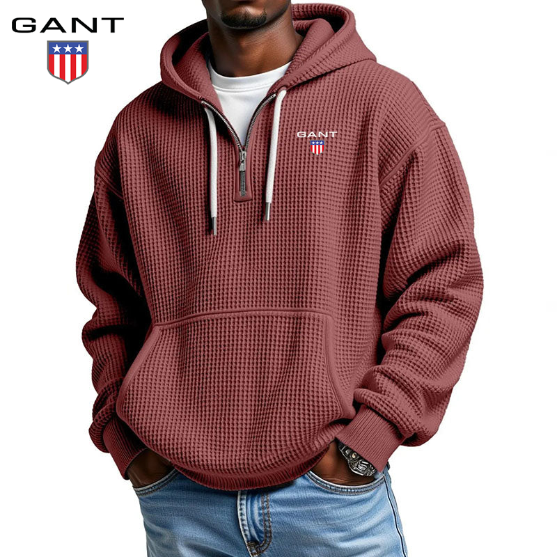 Waffle Knit Hooded Pullover | Clearance Sale