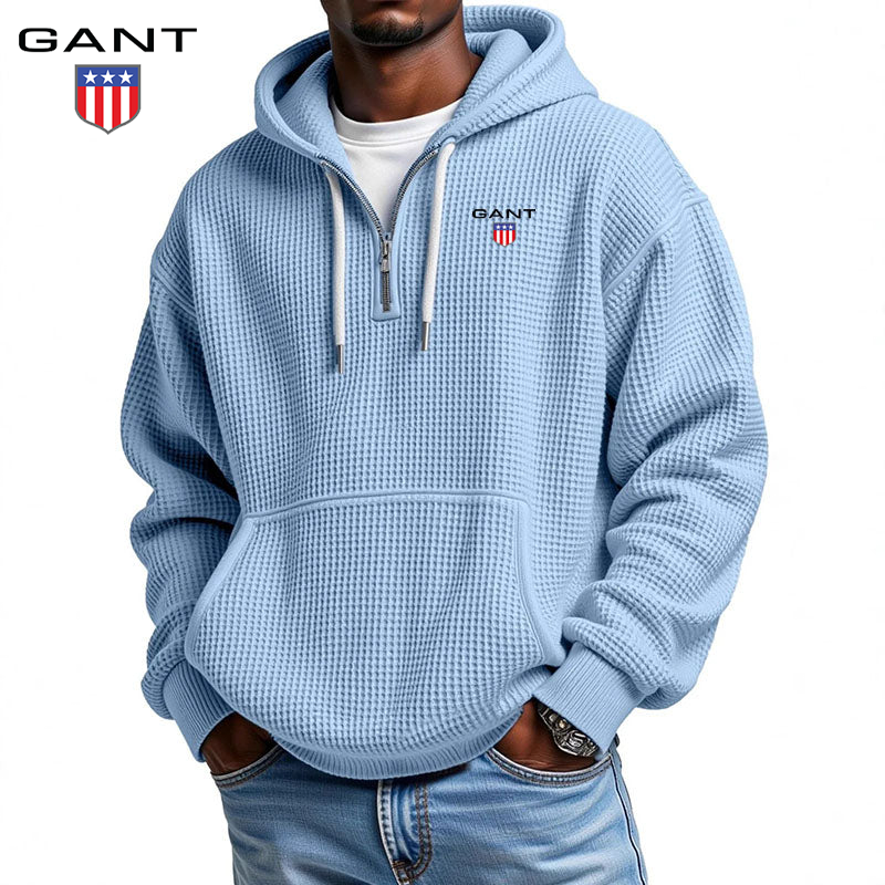 Waffle Knit Hooded Pullover | Clearance Sale