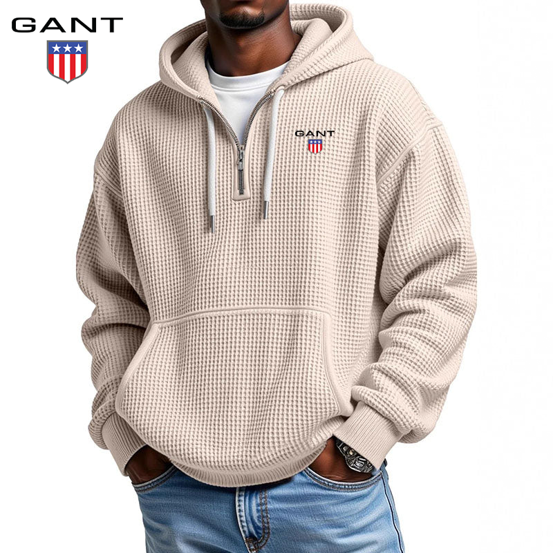 Waffle Knit Hooded Pullover | Clearance Sale