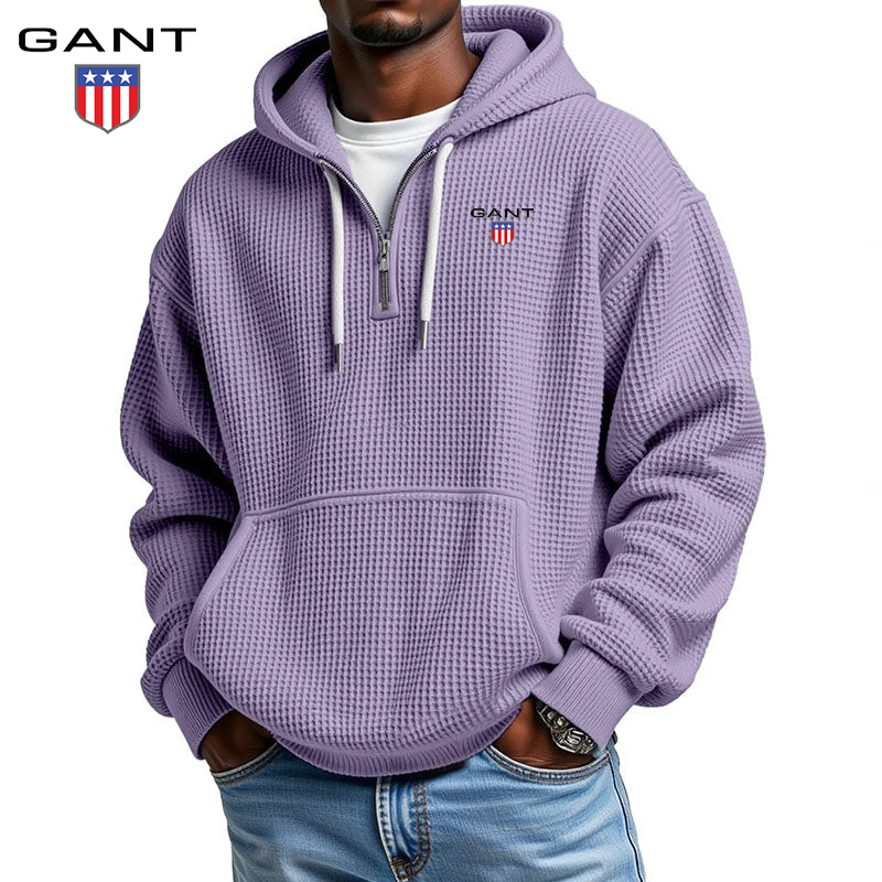 Waffle Knit Hooded Pullover | Clearance Sale